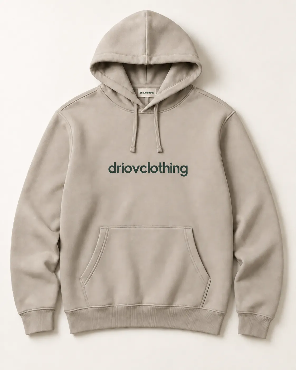 Front reference of the stone pullover with a printed chest wordmark