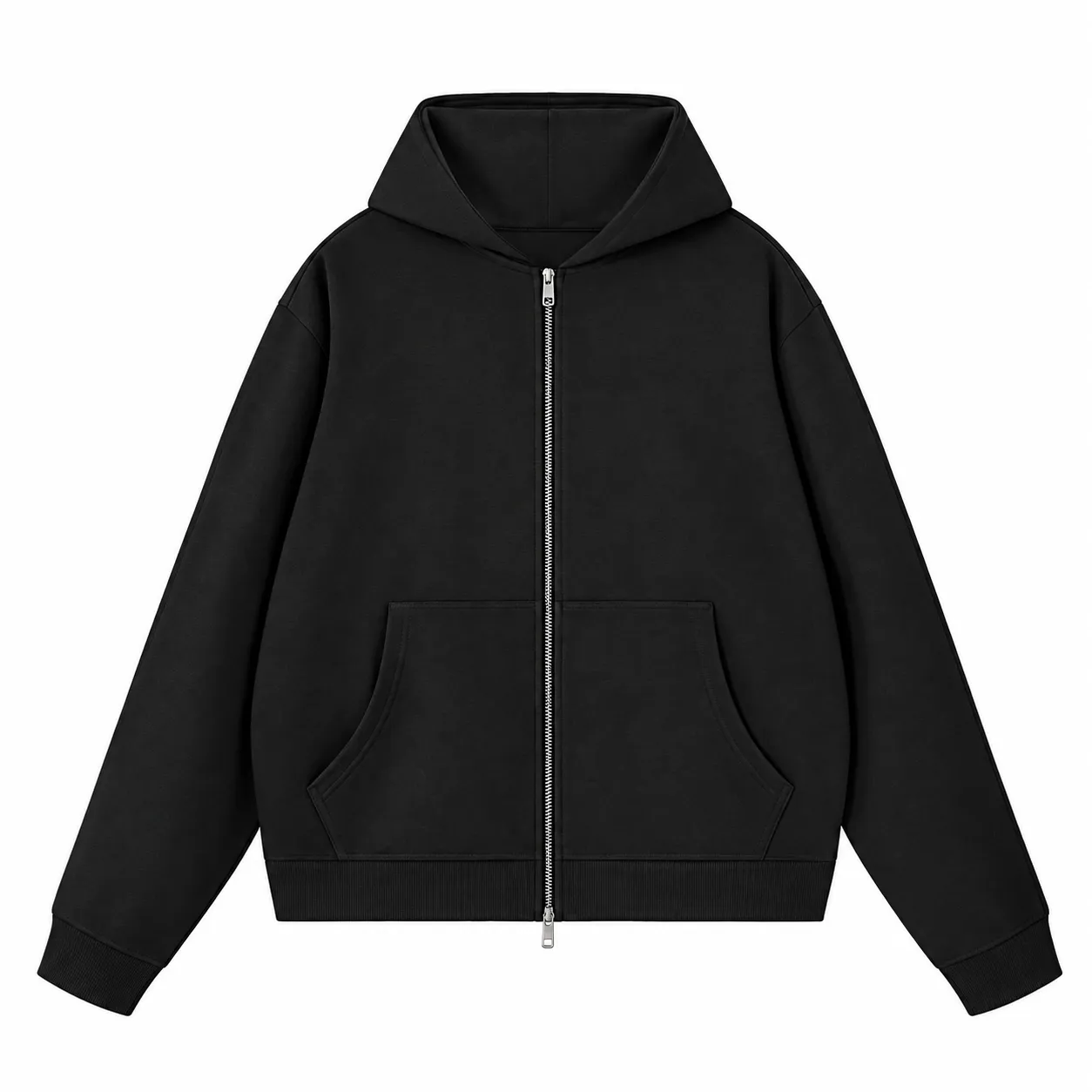 Arc 360 Zip Hoodie in Black, front view