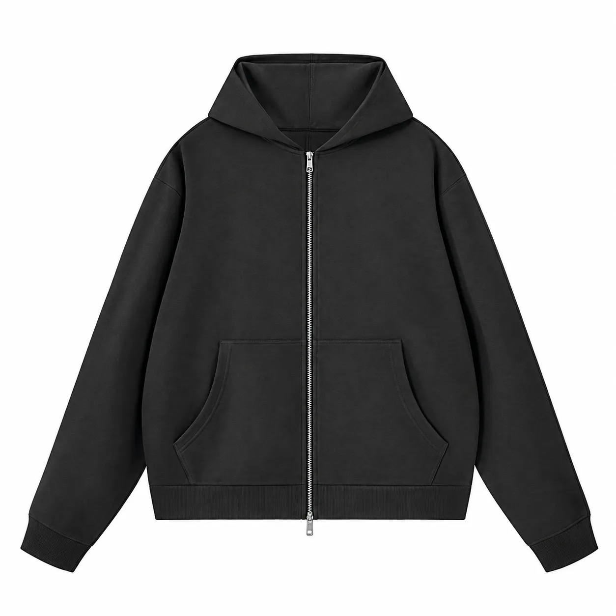 Arc 360 Zip Hoodie in Iron Grey, front view