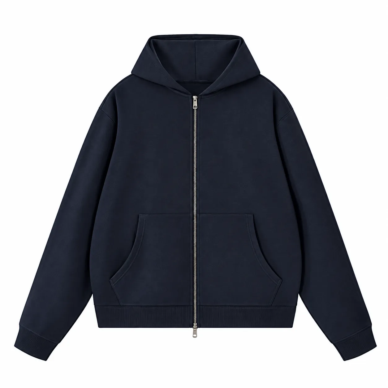 Arc 360 Zip Hoodie in Ink Navy, front view
