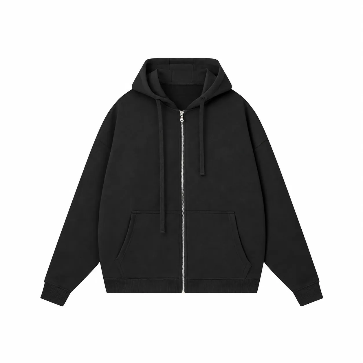 Core 380 & Matching Styles in Sesame Black, zip-up hoodie · front view
