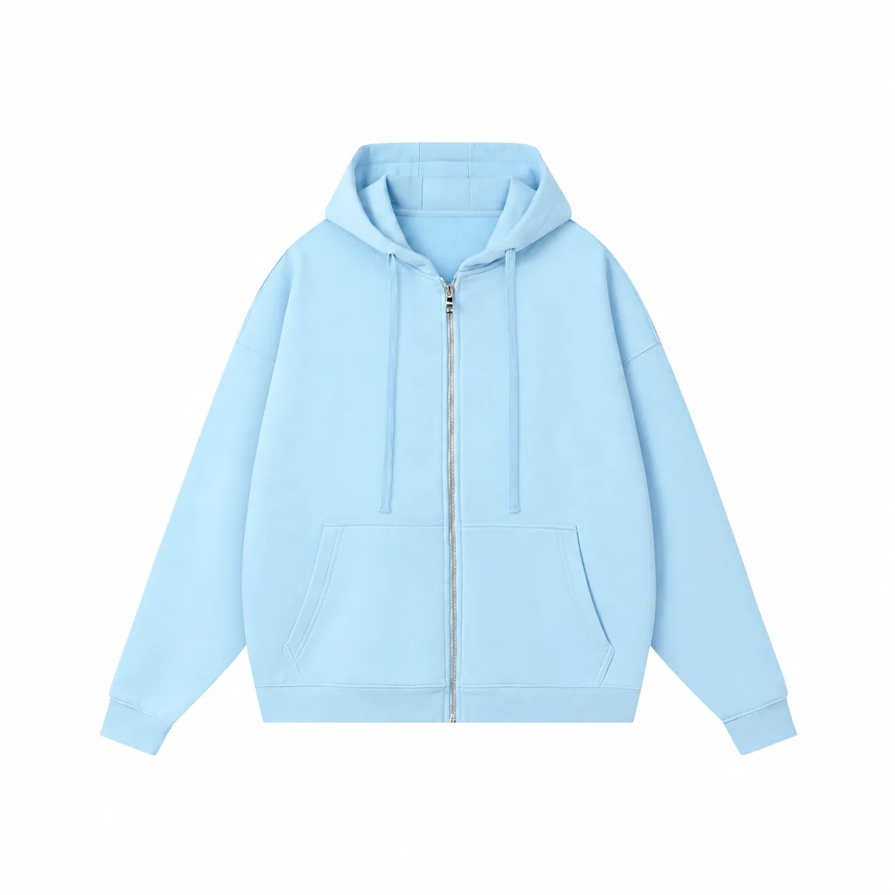 Core 380 & Matching Styles in Sky Blue, zip-up hoodie · front view