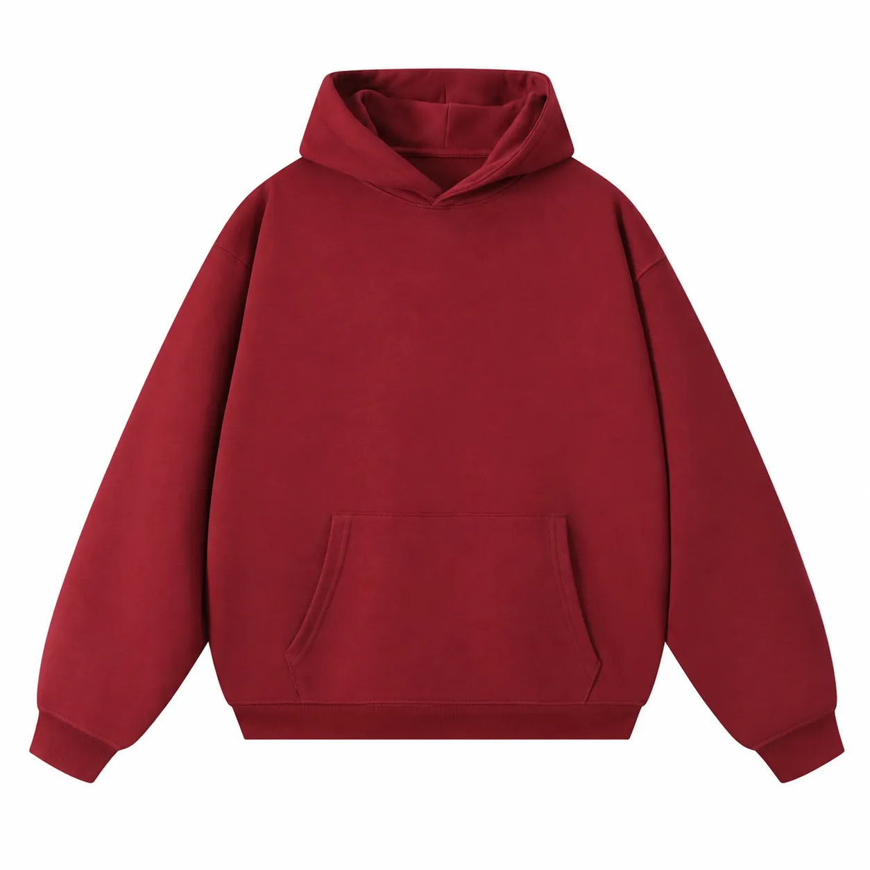Frame 380 Hoodie in Burgundy, garment view