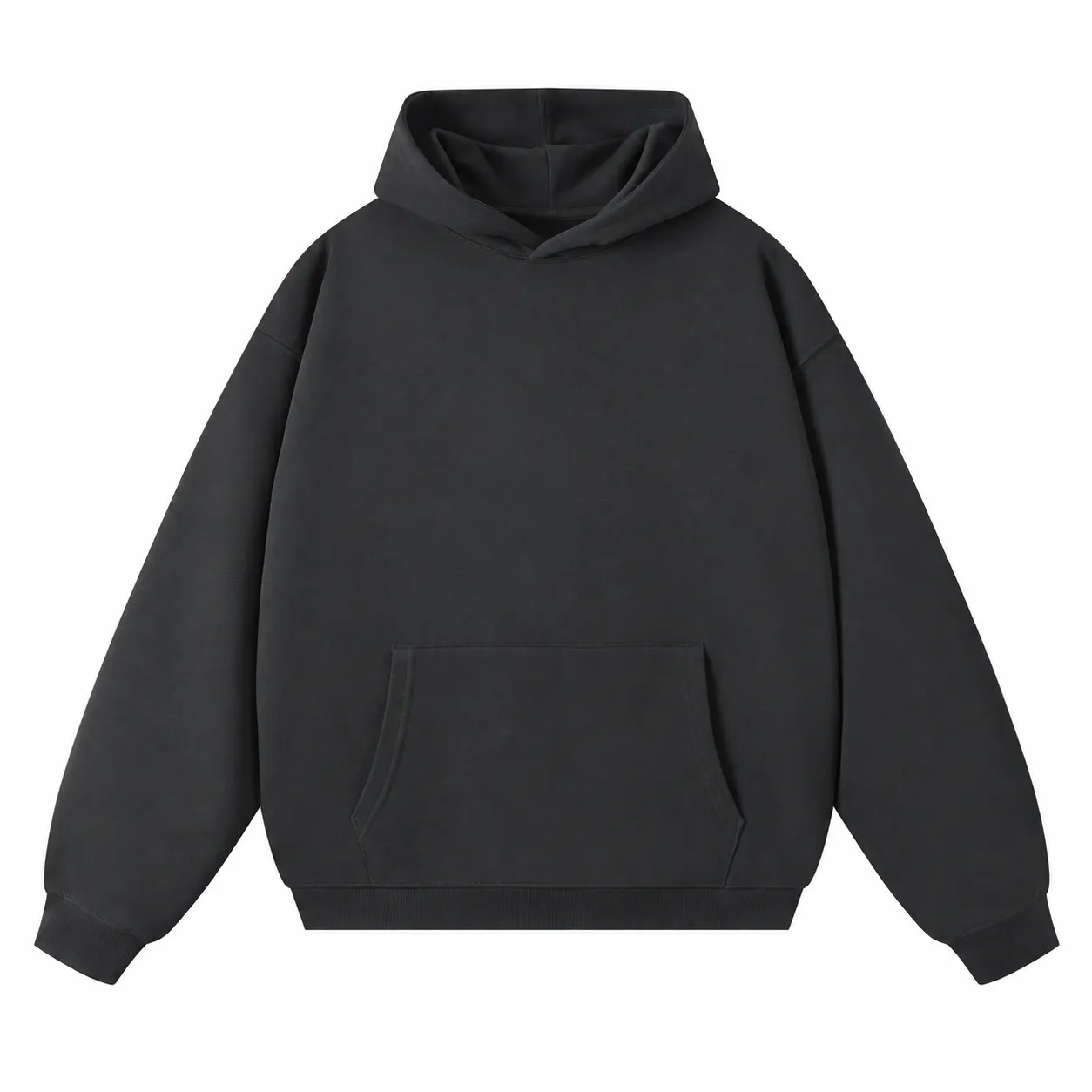 Frame 380 Hoodie in Charcoal, front view