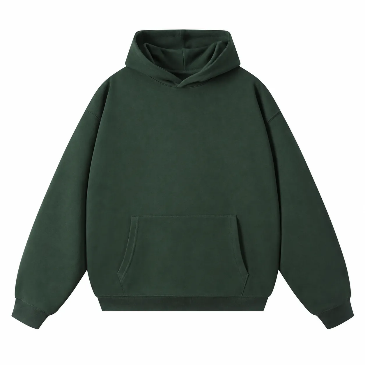 Frame 380 Hoodie in Forest Green, front view