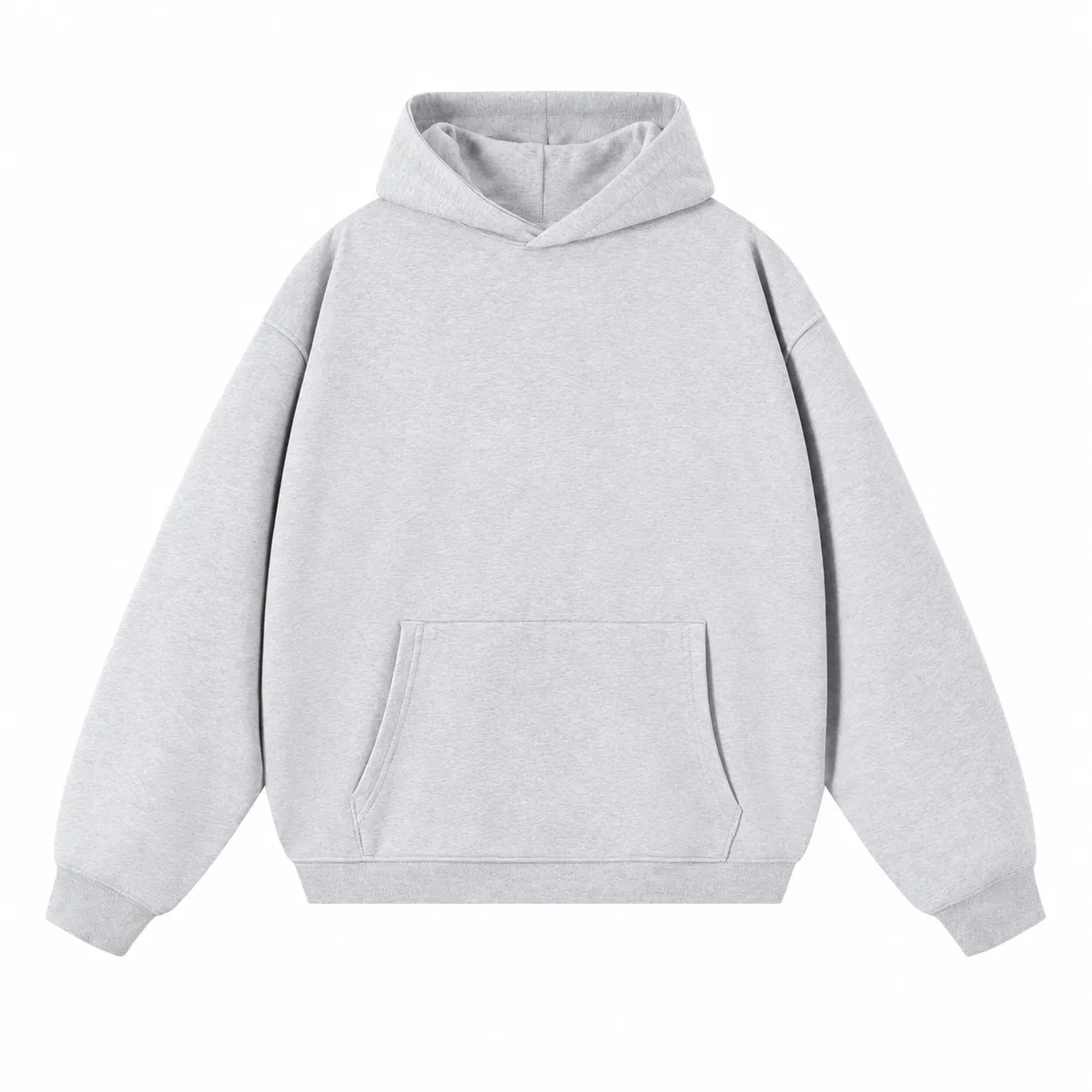 Frame 380 Hoodie in Snow Grey, front view