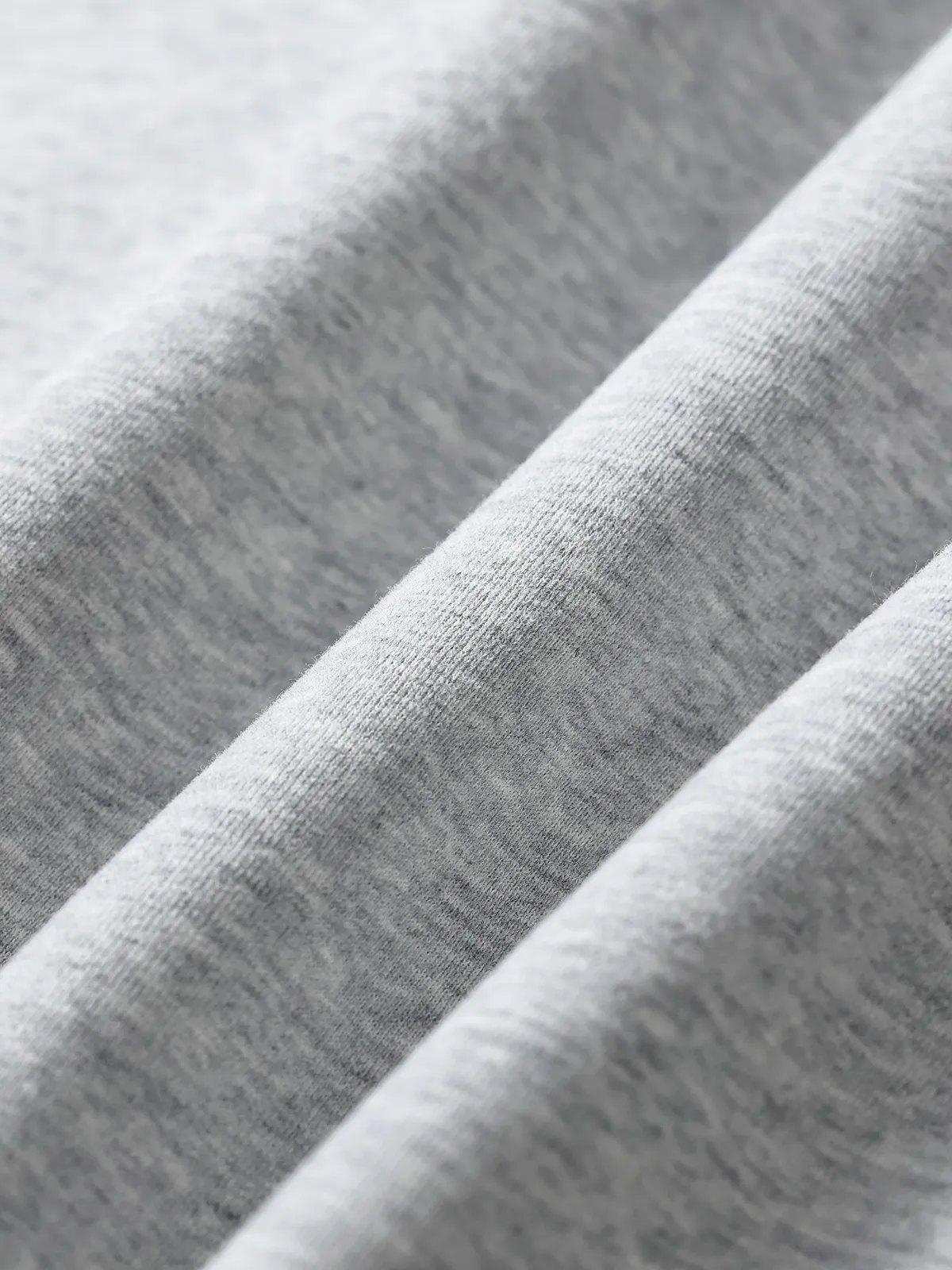 A close view of the knitted fabric face.