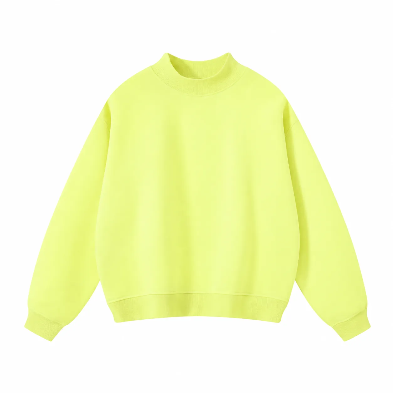 Rise 350 Mock-Neck in Lime Yellow, front view